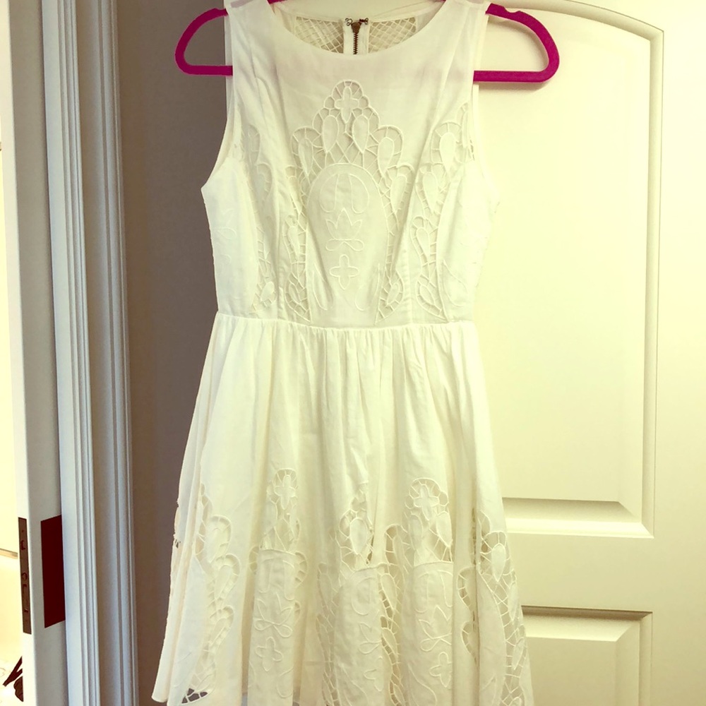 Alice and Olivia for Scoop white eyelet dress